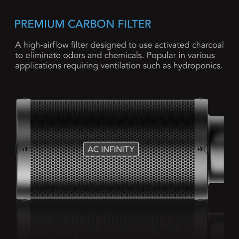 AC Infinity Duct Carbon Filter, Australian Charcoal, 8 Inch