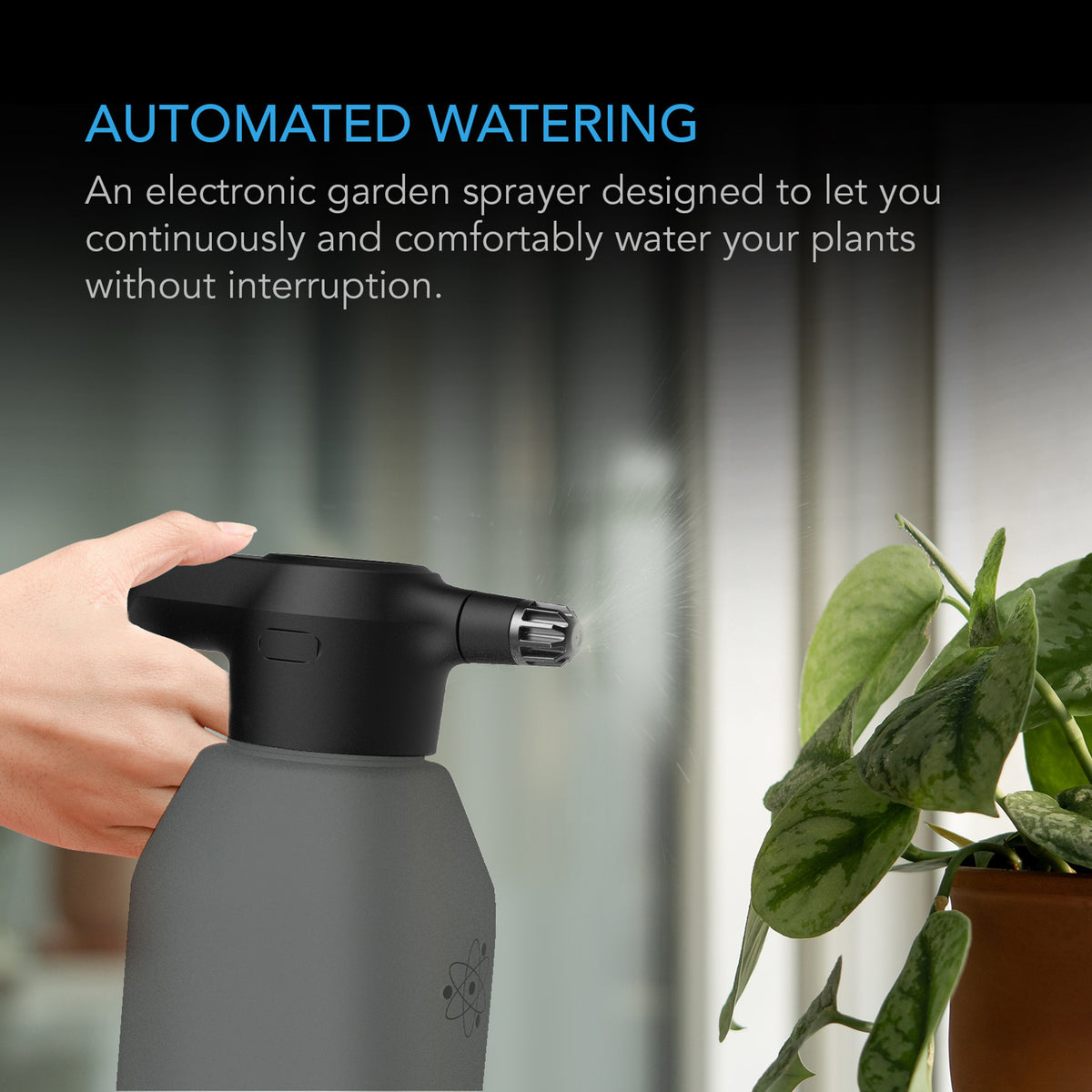 Automatic Water Sprayer 2 Liter Electric Mister Graphite LED GROW SHOP UK