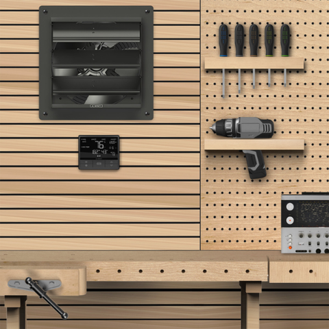 AIRLIFT T10, Shutter Exhaust Ventilation Fan 10", Temperature Humidity Controller