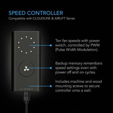 Airlift S14, Shutter Exhaust Ventilation Fan 14", Speed Controller