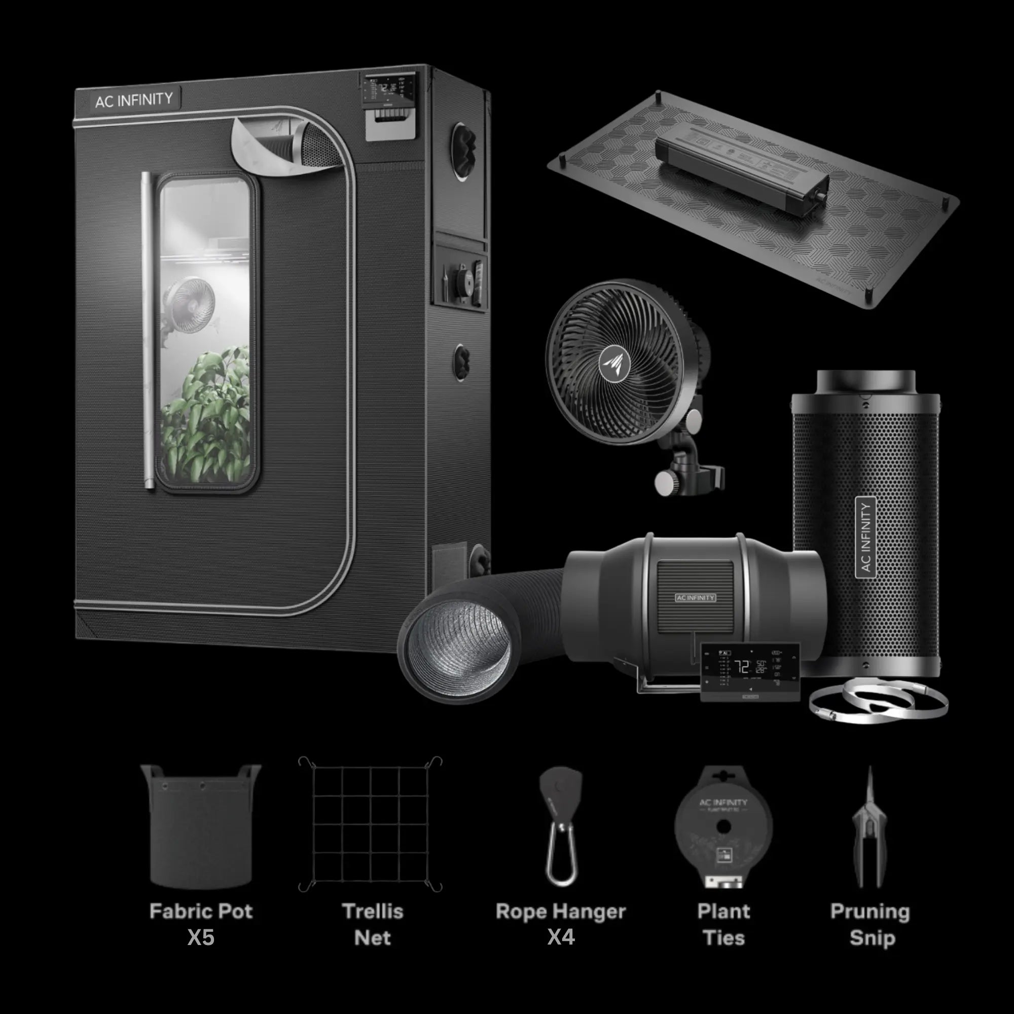 ac for grow tent Infinity 4' x 4' & Ventilation Kit erinnerungsgeschenk personalisiert 4 Ways to Pitch Length:400mm a viewing window for