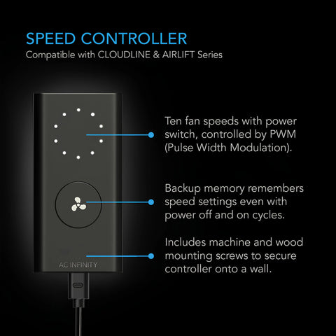 Airlift S10, Shutter Exhaust Ventilation Fan 10", Speed Controller