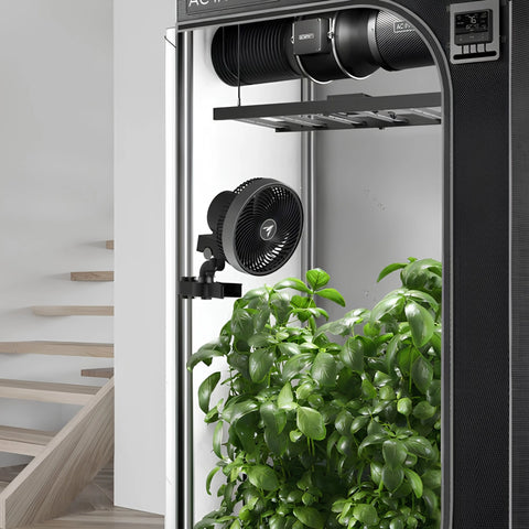 Cloudray S9 2-Pack, Gen 2 Grow Tent Clip Fan 9” With Long-Life Ec Motor, 10-Level Dynamic Wind Modes & Fan Speeds, 10-Level Auto Oscillation