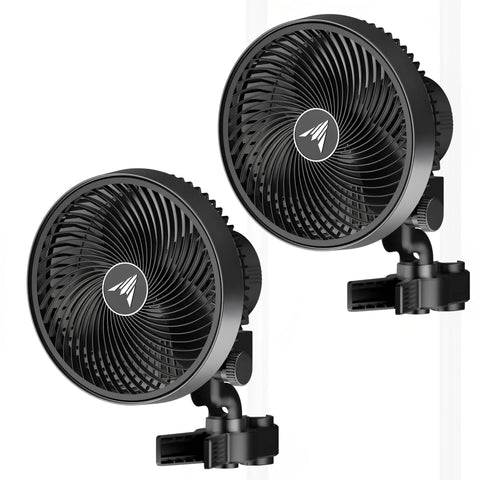 Cloudray S9 2-Pack, Gen 2 Grow Tent Clip Fan 9” With Long-Life Ec Motor, 10-Level Dynamic Wind Modes & Fan Speeds, 10-Level Auto Oscillation