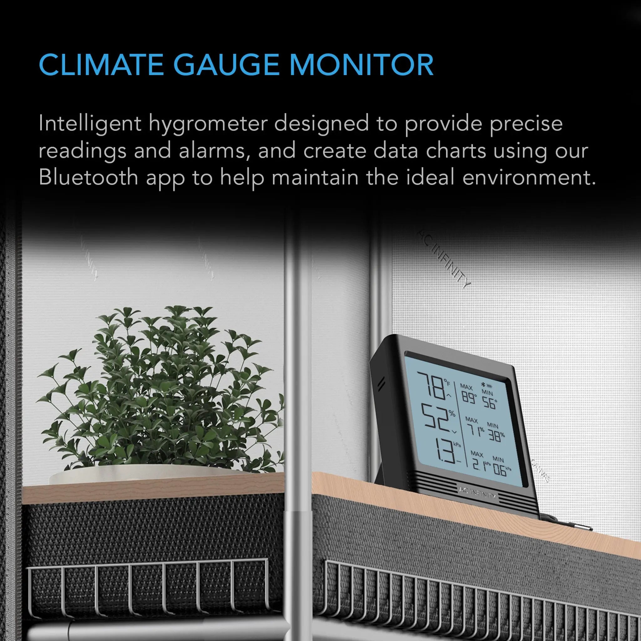 Cloudcom B1, Smart Thermo-Hygrometer With Data App, 12 Ft. Sensor Prob ...