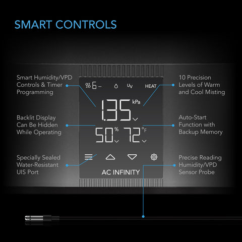 CLOUDFORGE T5, Environmental Plant Humidifier, 9L, Smart Controls, Targeted Cool and Warm Vaporizing