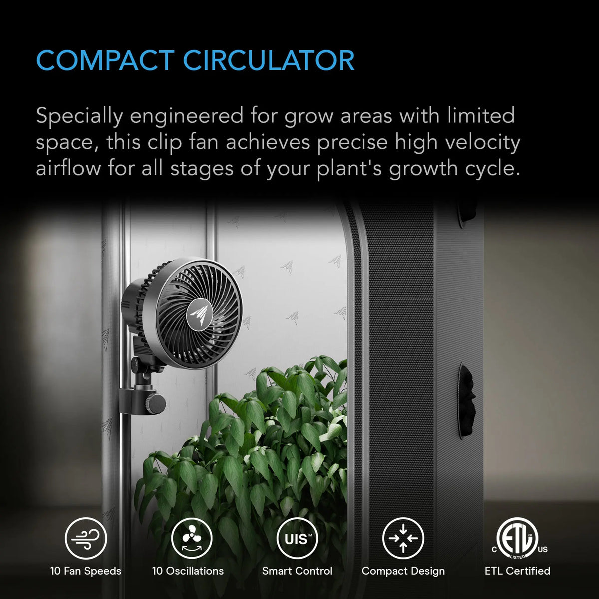 Cloudray S4 Grow Tent Clip Fan - Ultra-Compact 4” Fan – LED GROW SHOP UK