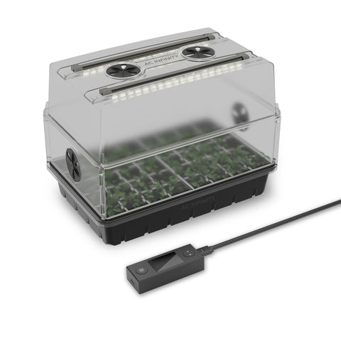 Humidity Dome, Germination Kit With Led Grow Light Bars, 5X8 Cell Tray