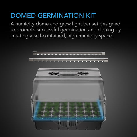Humidity Dome, Germination Kit With Led Grow Light Bars, 5X8 Cell Tray