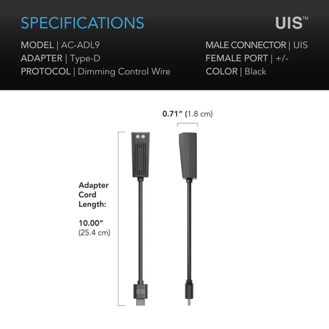 UIS Lighting Adapter Type-D, for LED Grow Lights with Dimmer Control Wire Drivers