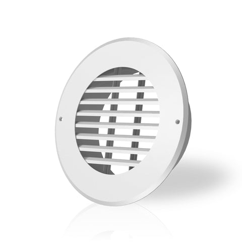 Wall-Mount Duct Grille Vent, White Steel, 6-Inch