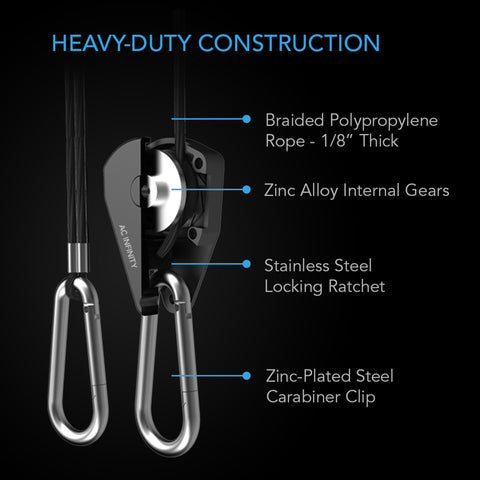 Heavy-Duty Adjustable Rope Clip Hanger, One Pair