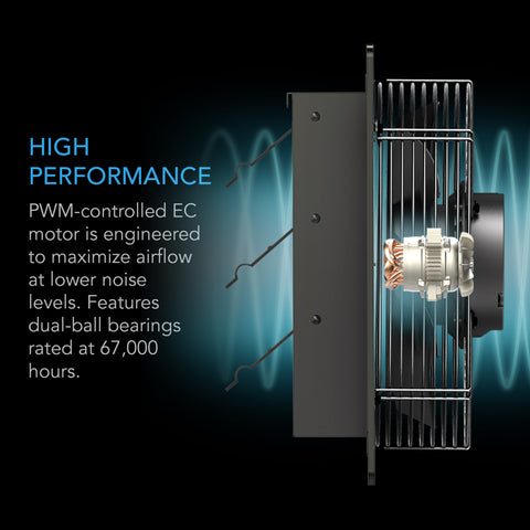 AIRLIFT T20, Shutter Exhaust Ventilation Fan 20", Temperature Humidity Controller