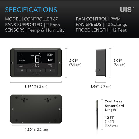 AC Infinity Controller 67, Temperature and Humidity Controller