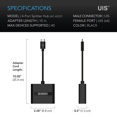 UIS Splitter Hub 4-Port, Adapter Dongle For Shared Programming