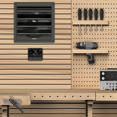 AIRLIFT T12, Shutter Exhaust Ventilation Fan 12", Temperature Humidity Controller