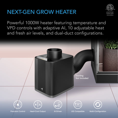THERMOFORGE T7, Plant Heater 1000W with AI-Powered VPD Temp Controller