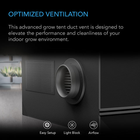 Grow Tent Duct Vent Attachment, 8-Inch 2 Pack, Light-Blocking & Dust-Resistant