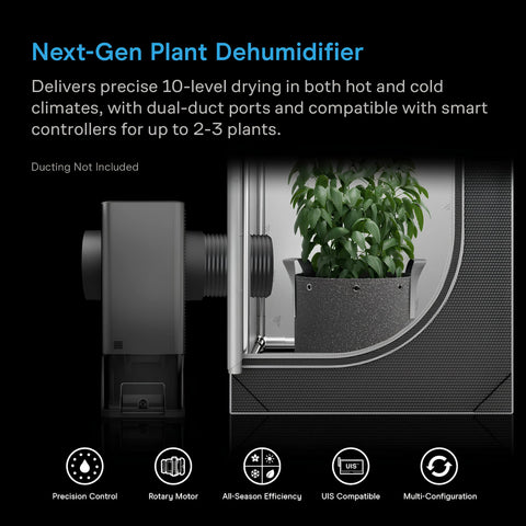 HYDRONE 5 Plant Dehumidifier with 10 Drying Levels, All Climate Performance, up to 3 plants