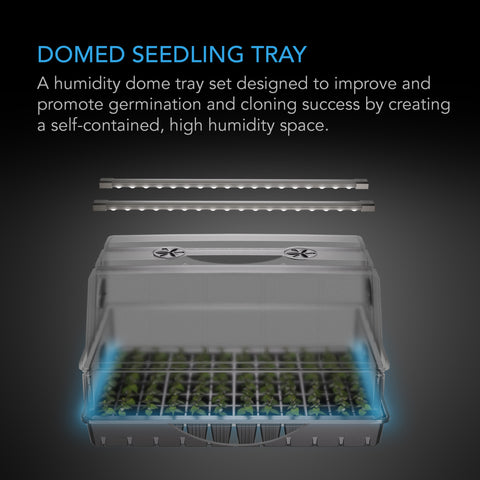 Humidity Dome, Germination Kit with LED Grow Light Bars, 6x12 Cell Tray