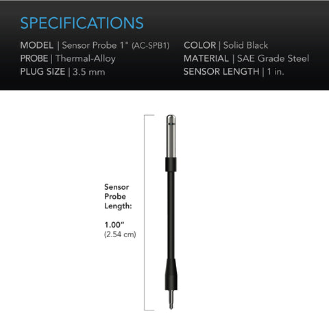 Controller Sensor Probe, 1" Corded Climate Detector