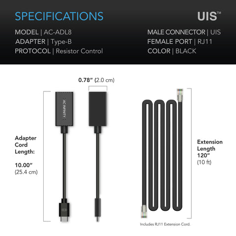 UIS Lighting Adapter Type-B, For RJ11/12 Connector Lights With Resistor Dimmers